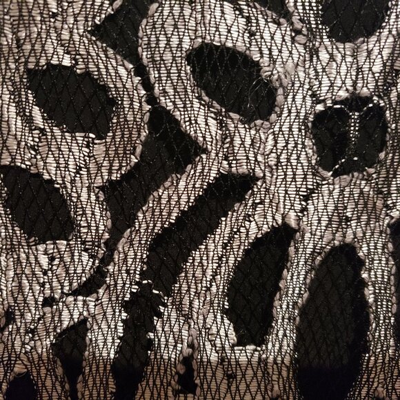 NWT Cynthia Steffe Silver and Black Net Sheath Dress. Sz 10 (but measures a 6) - Picture 3 of 8